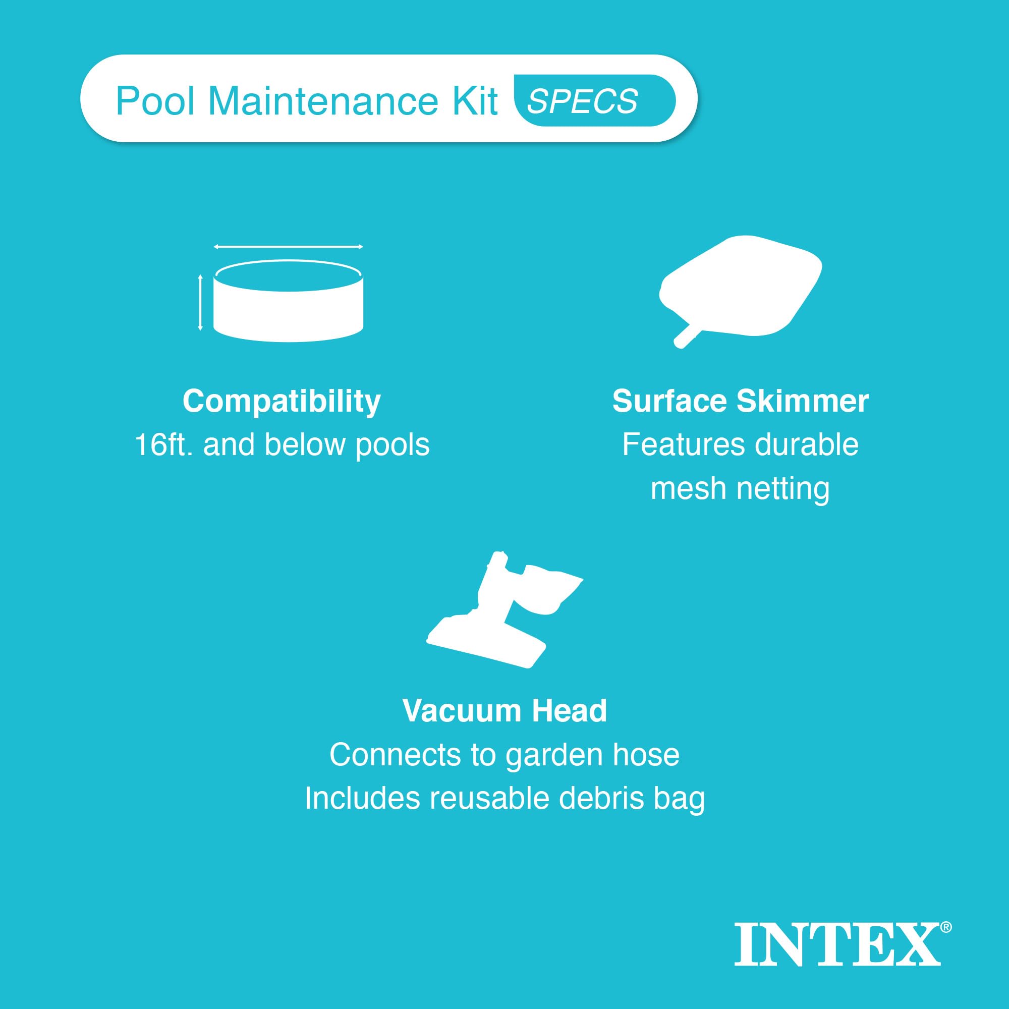 Foto 4 | Kit De Limpieza Y Mantenimiento De Piscinas Intex 28002e - Venta Internacional.