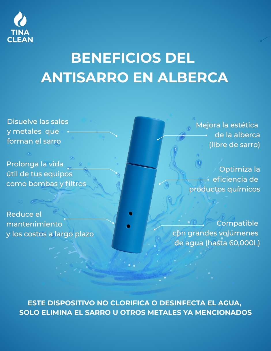 Foto 3 pulgar | Antisarro Para Alberca Y Jacuzzi  Suevazador De Agua 40 A 60mil Litros 6 Meses