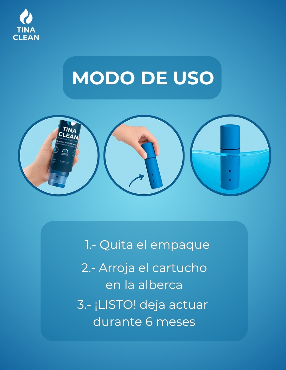 Foto 7 pulgar | Antisarro Para Alberca Y Jacuzzi  Suevazador De Agua 40 A 60mil Litros 6 Meses