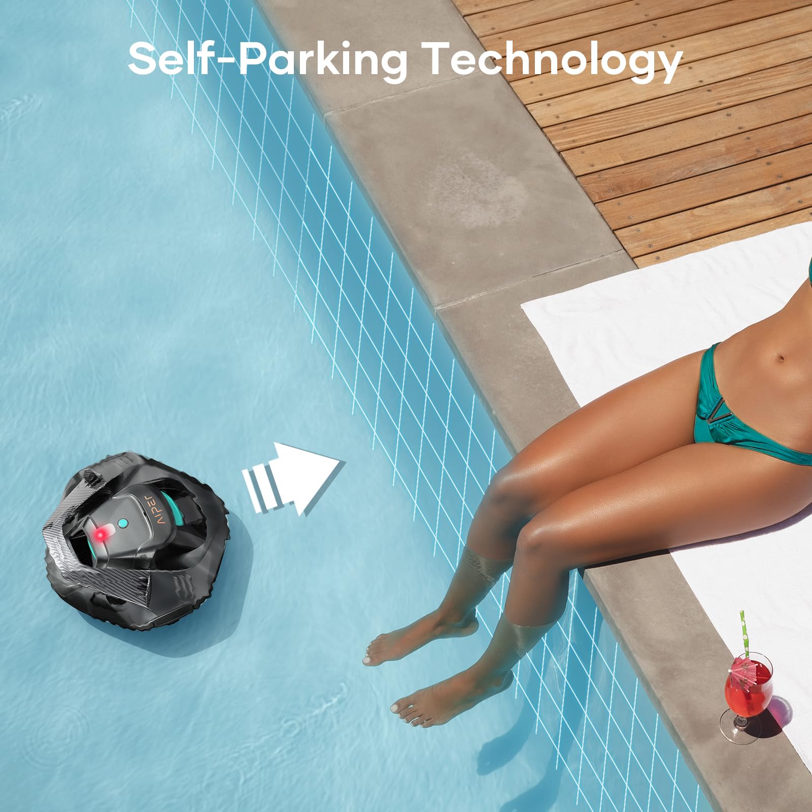 Foto 4 pulgar | El Limpiador Robótico De Piscinas Inalámbrico Aiper Dura 90 Minutos Y 860 Pies Cuadrados - Venta Internacional.