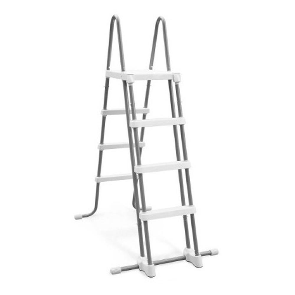 Escalera Intex 28076 color Gris de 48 " con Plataforma para Alberca