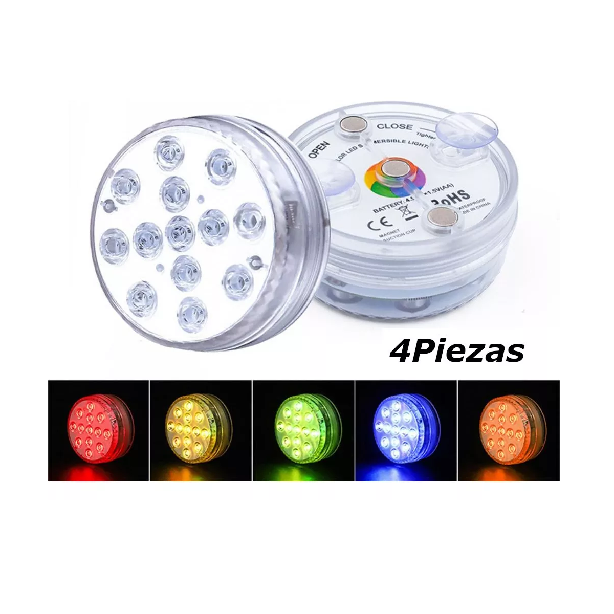 Foto 3 pulgar | Set Luz Led Rgb Sumergible Para Alberca, 4 Pieza Eo Safe Imports Esi-14278 Blanco