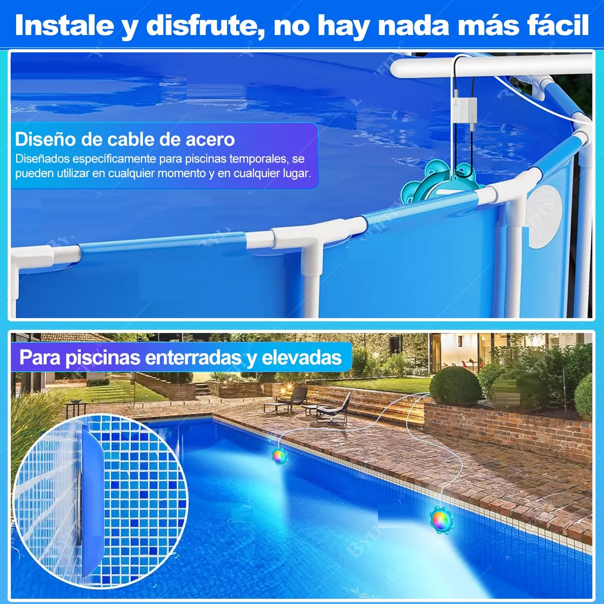 Foto 2 | Luces Para Alberca Rgb Luz Piscina Con App Control Eo Safe Imports Esi-14277 Multicolor