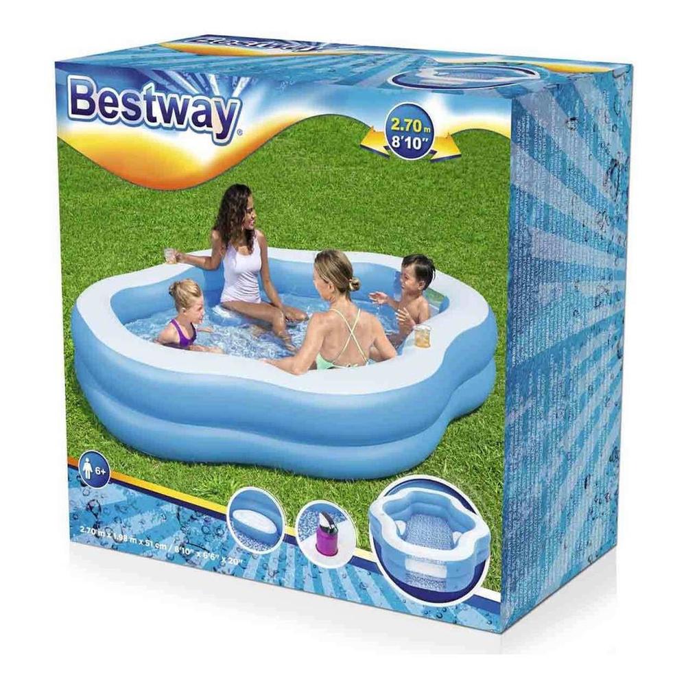 Foto 6 pulgar | Piscina Inflable Bestway 54409 Splashview color Azul 241 X 140 CM Familiar