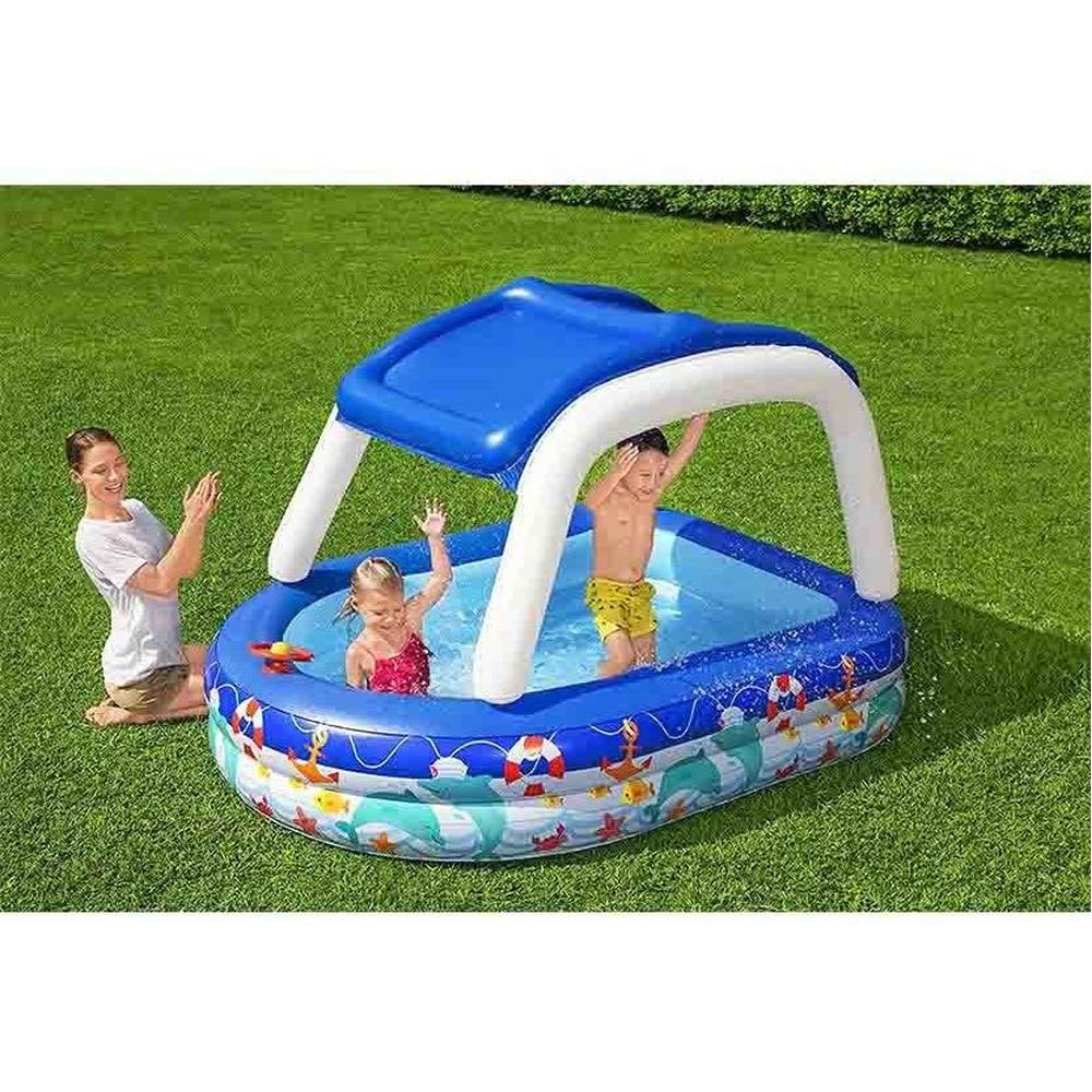 Foto 6 pulgar | Alberca 213cm Inflable Techo Familiar Niños Jardín Bestway