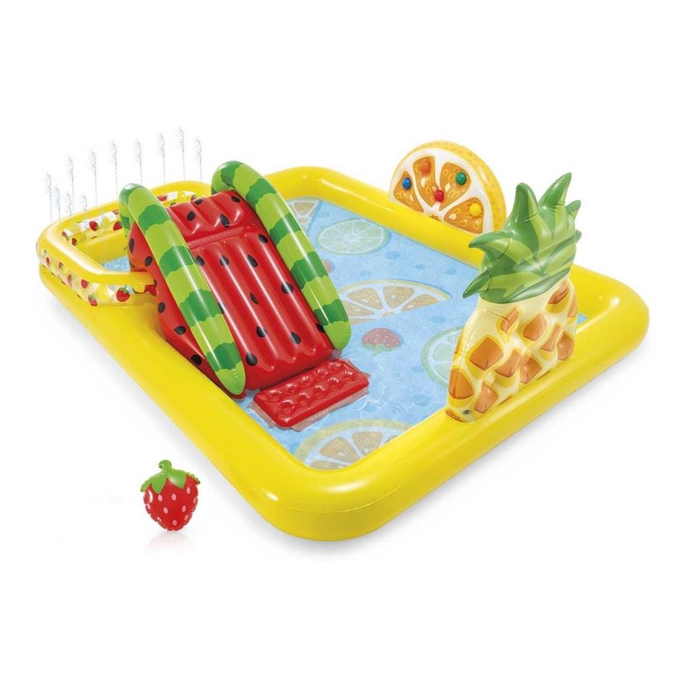 Juego Alberca Acuático Inflable Tobogán Frutas Hogar Intex