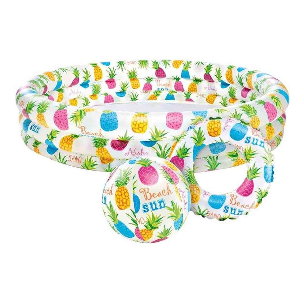 Alberca Piscina Flotador Pelota 51 Cm Piña Para Niño Intex