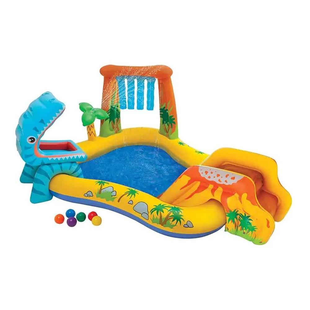 Piscina Inflable Intex 57444NP Dinosaurio con Pelotas 2.49 M para Niños