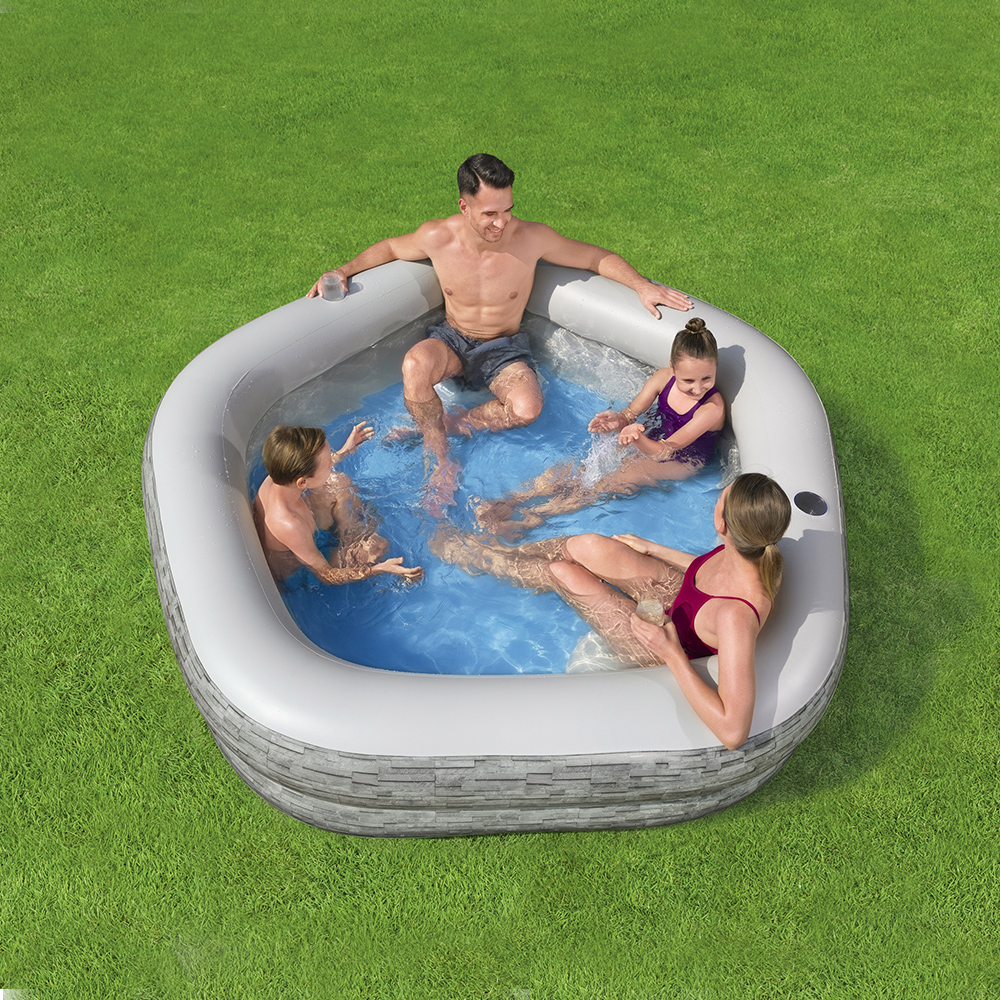 Foto 4 pulgar | Alberca Inflable Familiar Bestway 54423 color Gris con Asientos