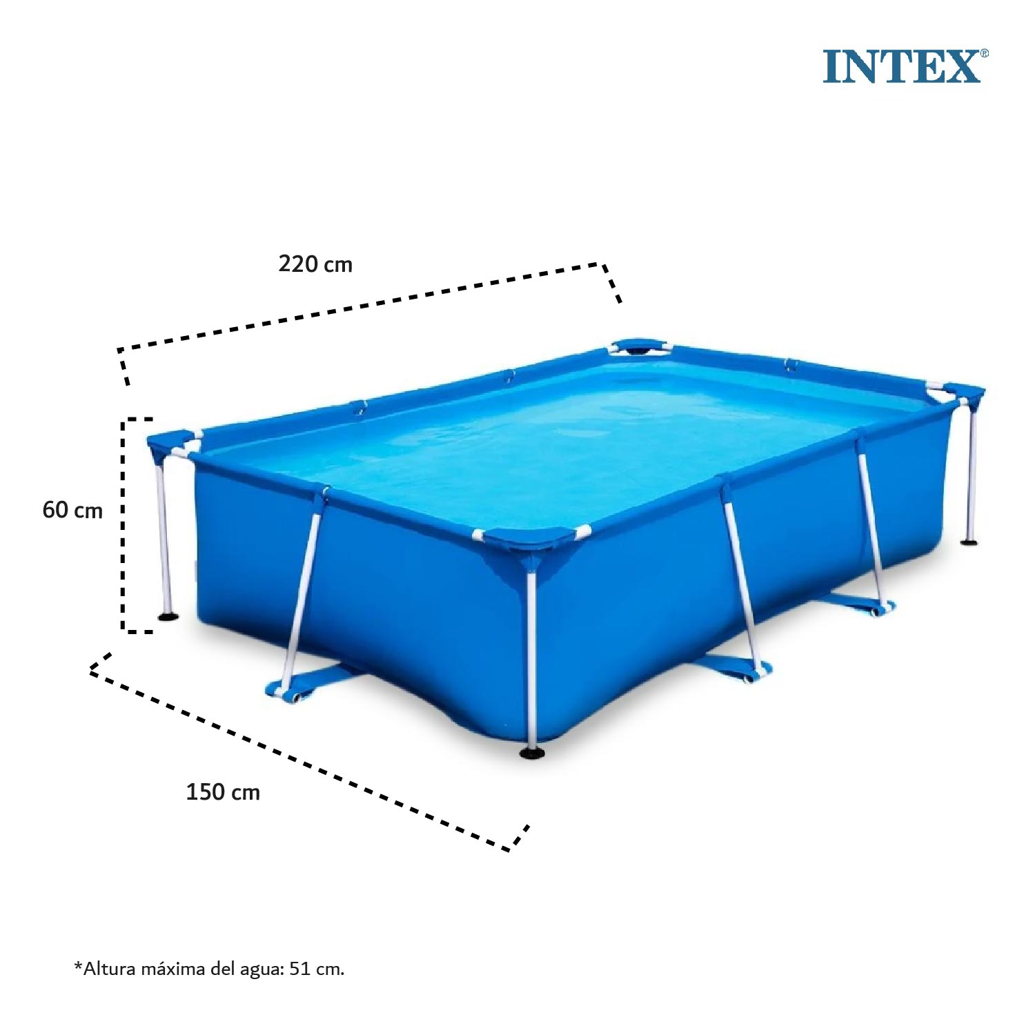 Foto 5 | Alberca Rectangular Intex 220 x 150 x 60 cm