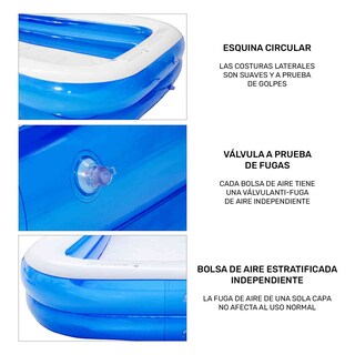 Foto 3 | Alberca Inflable Jardimex Rectangular Familiar 990 L 290x180x43 cm