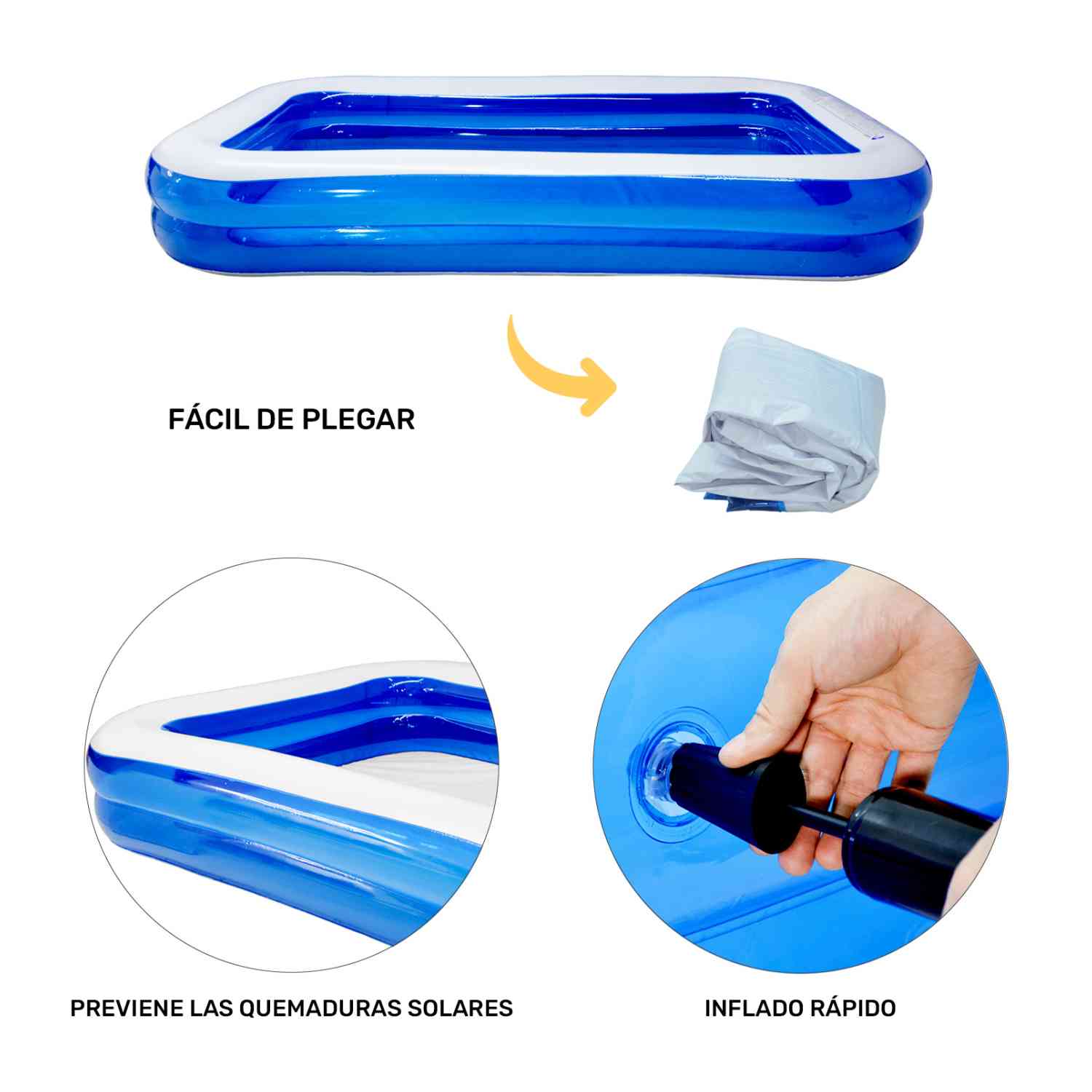 Foto 4 | Alberca Inflable Jardimex Rectangular Familiar 990 L 290x180x43 cm