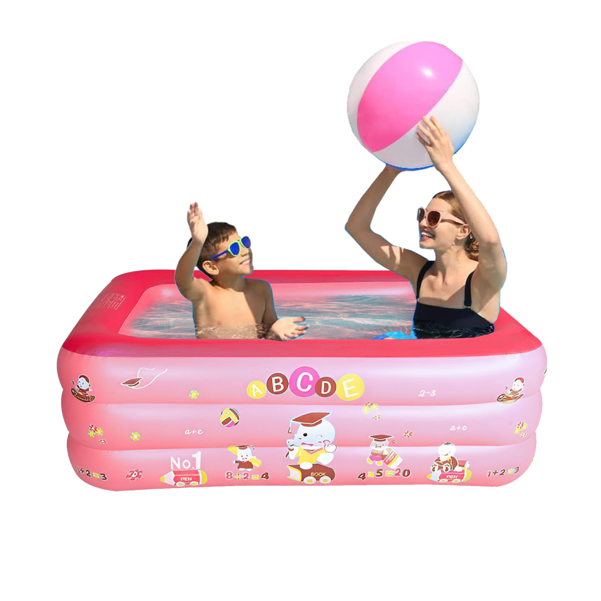 Foto 1 | Alberca Inflable Piscina Grande Ecomlab Infantil Familiar (rosa)