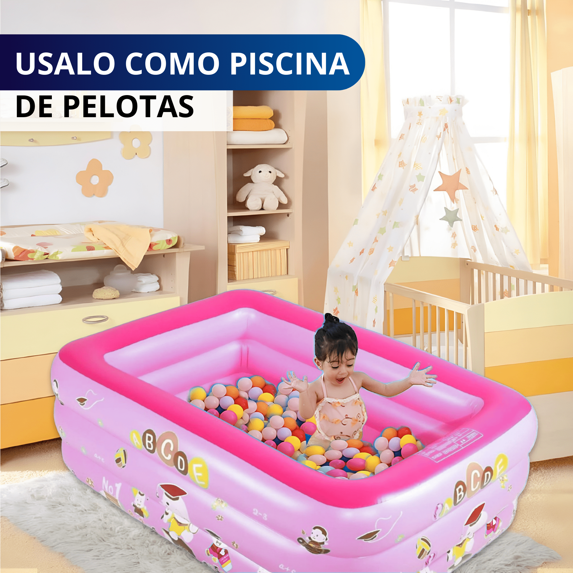 Foto 7 pulgar | Alberca Inflable Piscina Grande Ecomlab Infantil Familiar (rosa)