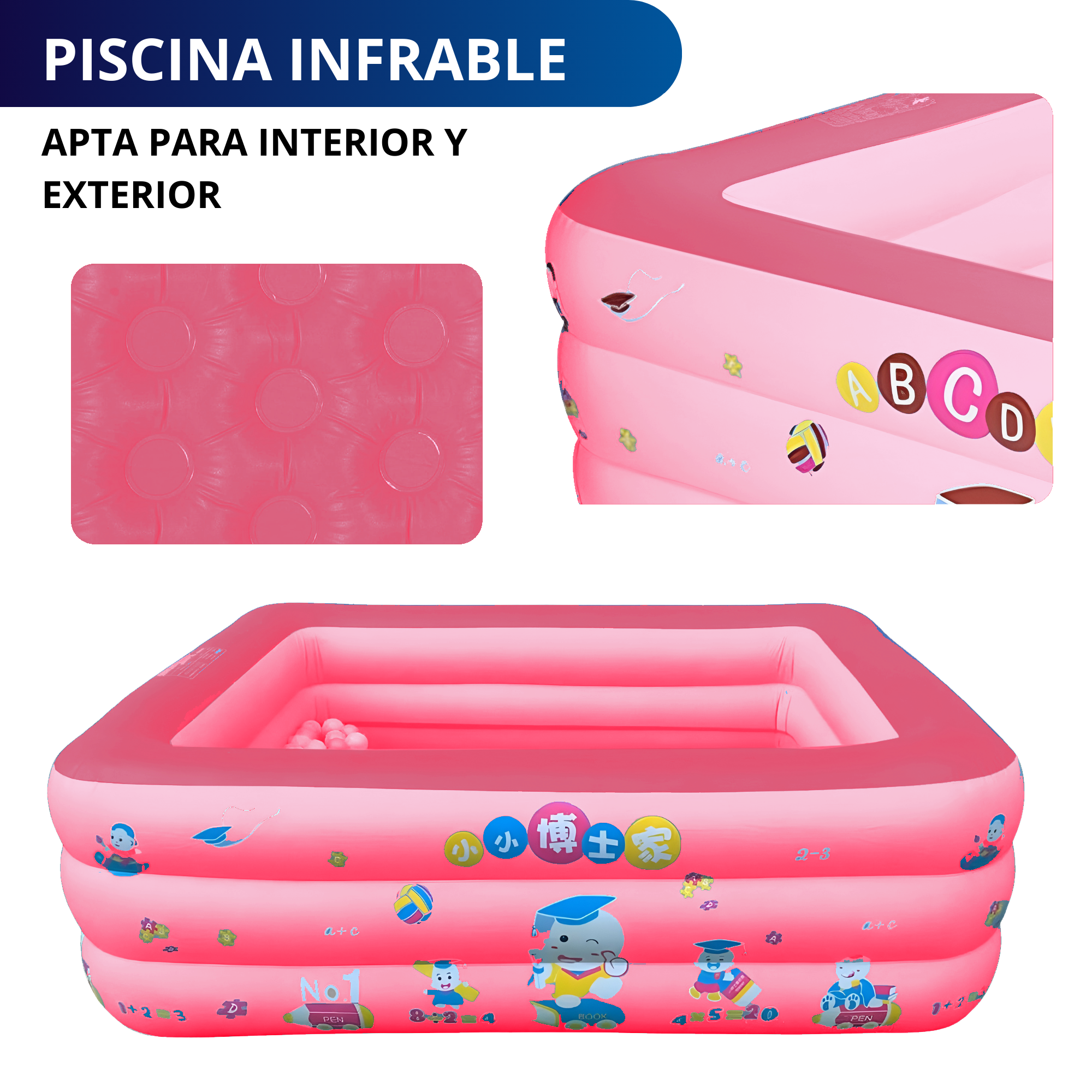 Foto 8 pulgar | Alberca Inflable Piscina Grande Ecomlab Infantil Familiar (rosa)