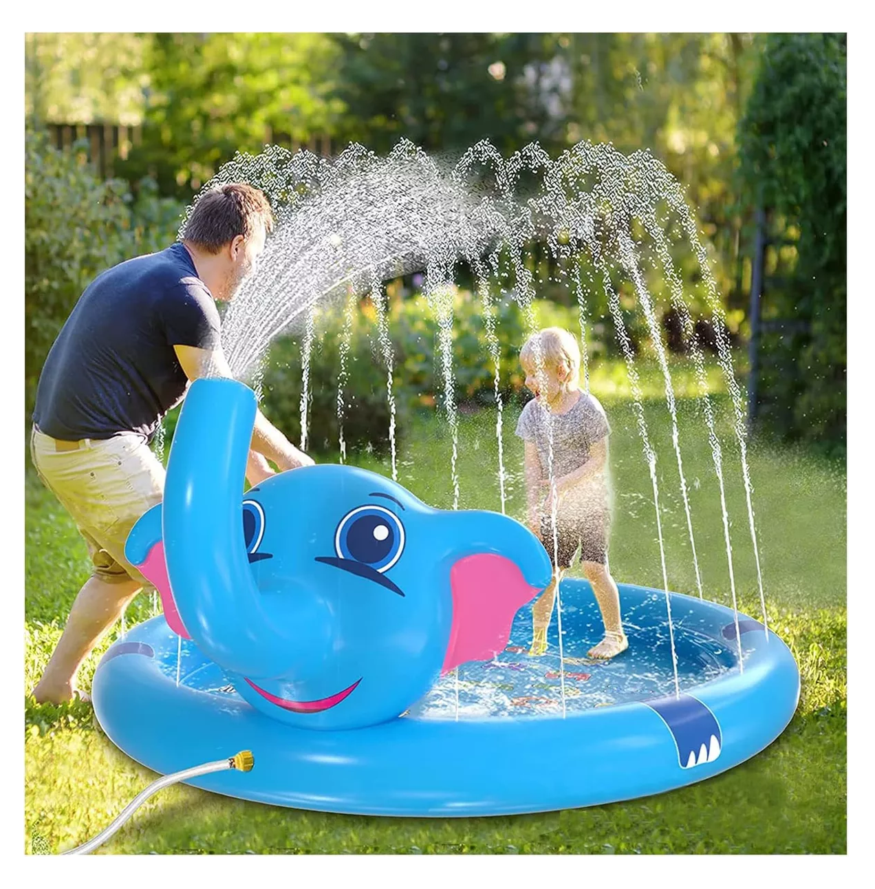 Foto 4 pulgar | Piscina Inflable Con Aspersores Elefante Para Familia 210 Cm, Azul