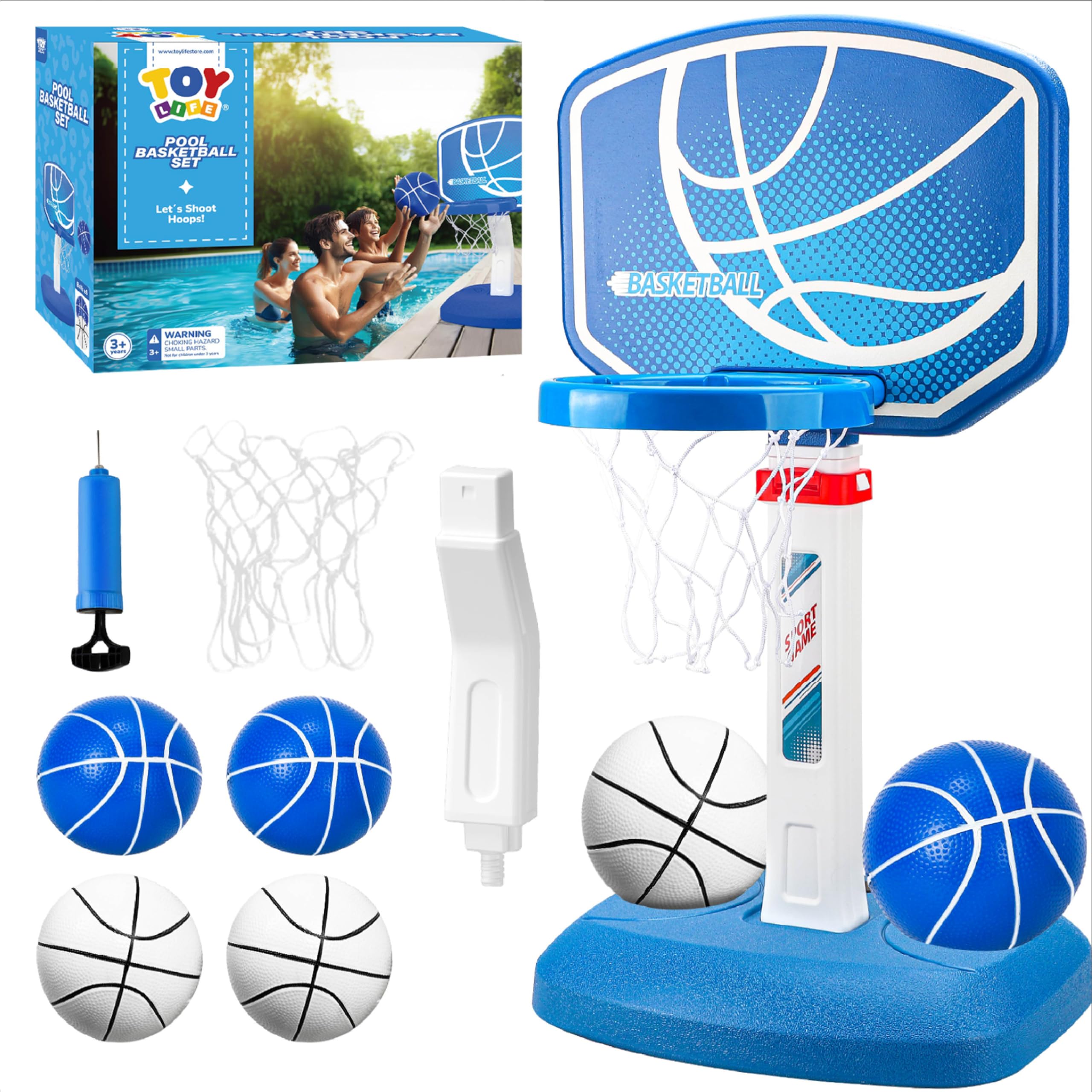 Canasta De Baloncesto Para Piscina Toy Life Para Niños Con Pelota Y Bomba - Venta Internacional.