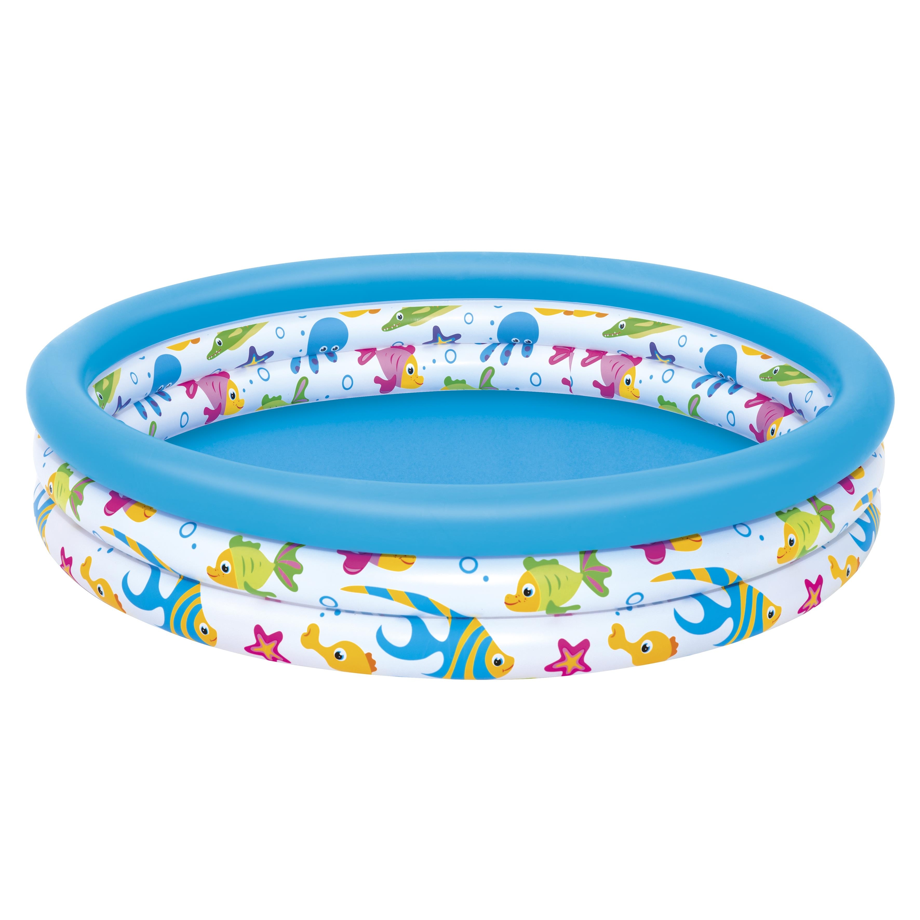 Alberca Inflable 2+ Años Red 3anillos Decor Mar 1mod 1.22x25cm (48x10 Pulg) Garantia 15 Dias Por Defecto De Fabrica