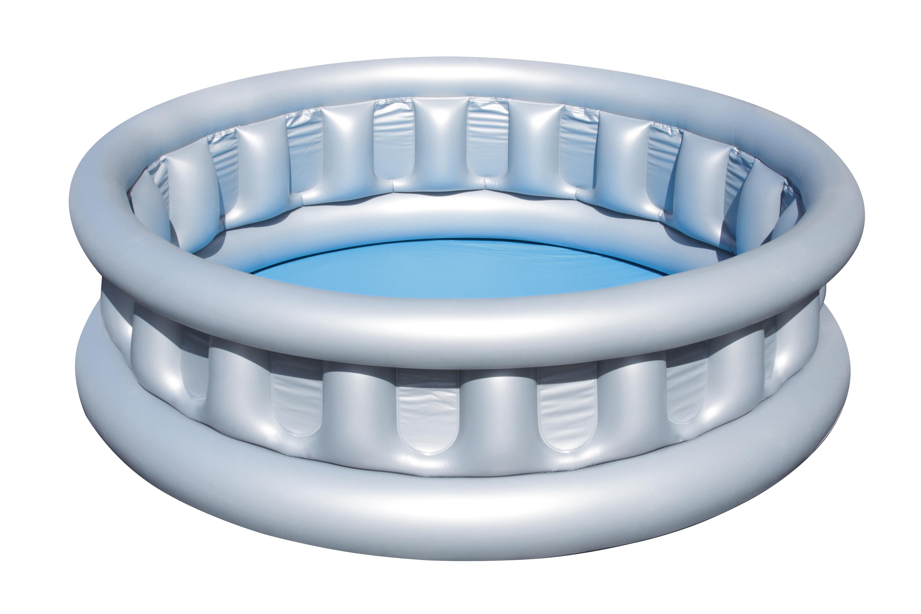 Alberca Inflable Redonda 1.52x.43cm Plata 1mod Garantia 15 Dias Por Defecto De Fabrica