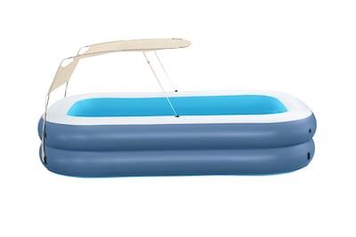 Foto 4 | Alberca Inflable Rectangular Fam C Sonmbrilla 2.54mx1.78mx1.40cm 2anillos 1mod Garantia 15 Dias Por Defecto De Fabrica
