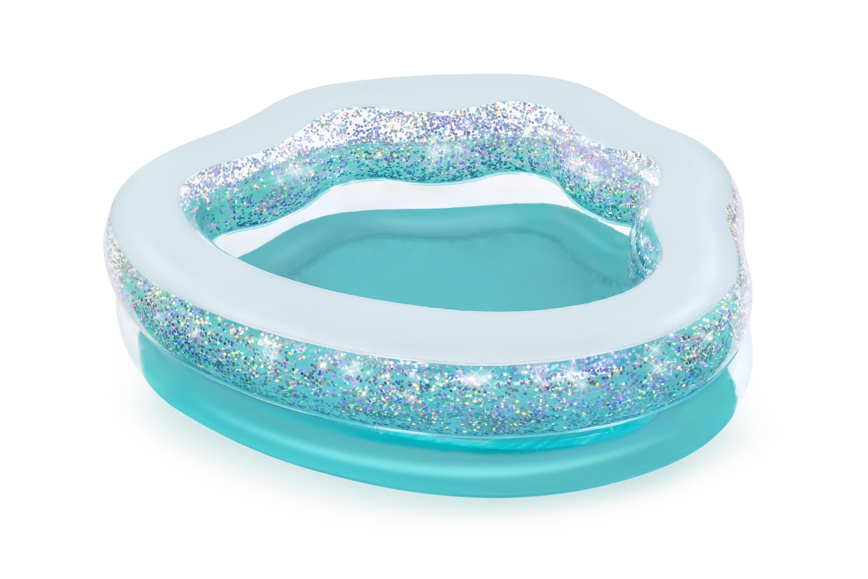 Alberca Inflable Curva 1.50x1.27x.43cm 3 + Anos Col Turquesa C/brillantina Garantia 15 Dias Por Defecto De Fabrica