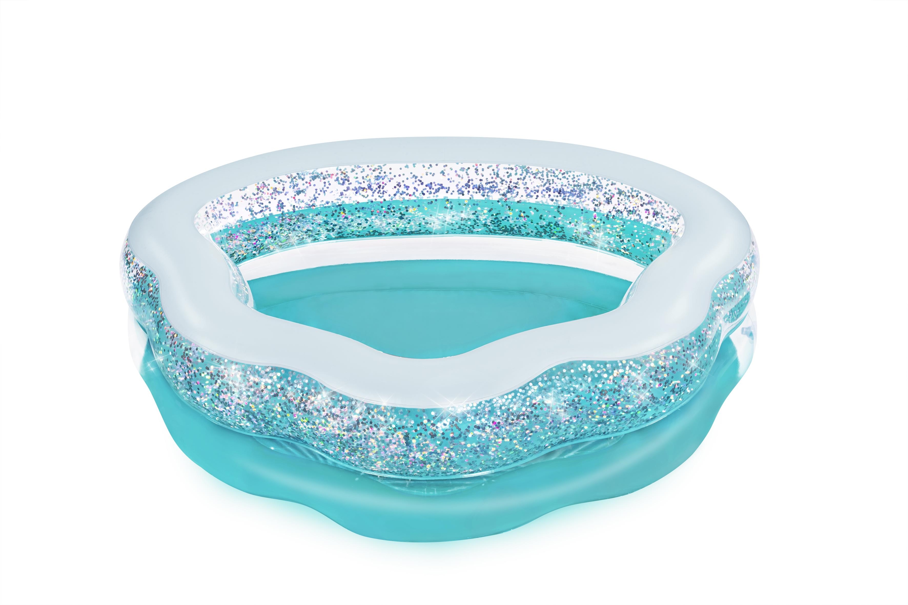 Foto 4 pulgar | Alberca Inflable Curva 1.50x1.27x.43cm 3 + Anos Col Turquesa C/brillantina Garantia 15 Dias Por Defecto De Fabrica