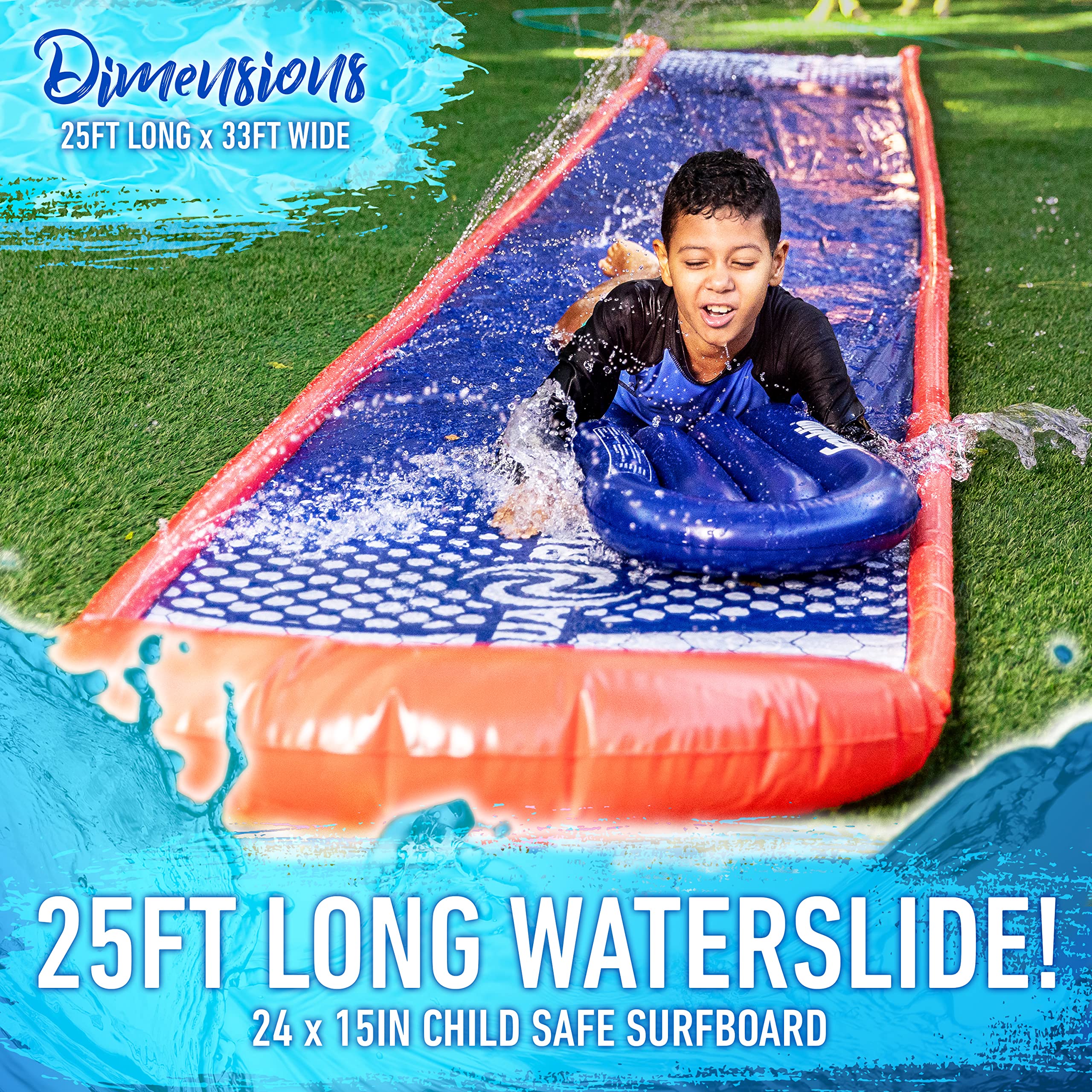 Foto 4 pulgar | Tobogán Acuático Franklin Sports Aqua Ride De 25 Pies Con Tabla De Surf Inflable - Venta Internacional.
