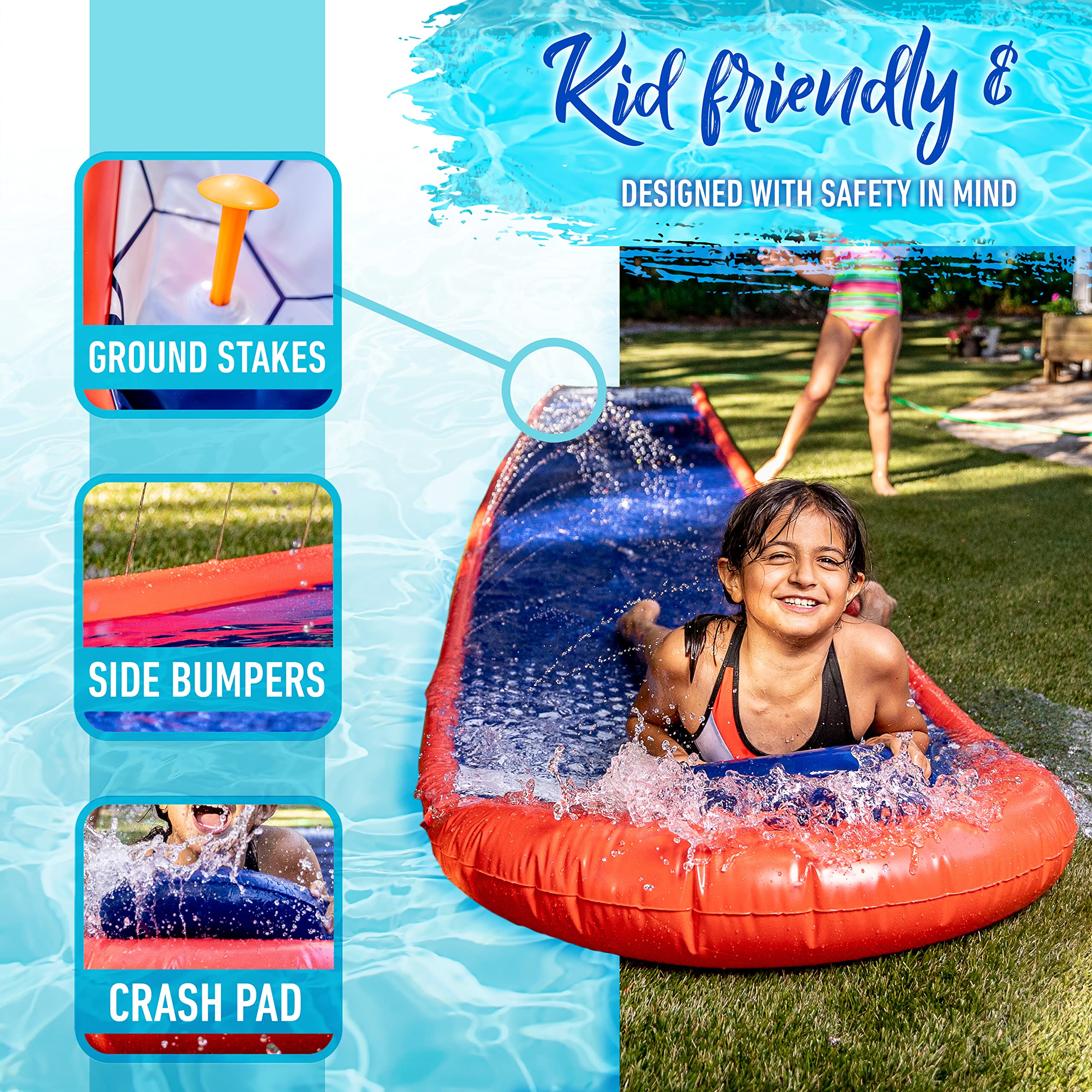 Foto 7 pulgar | Tobogán Acuático Franklin Sports Aqua Ride De 25 Pies Con Tabla De Surf Inflable - Venta Internacional.