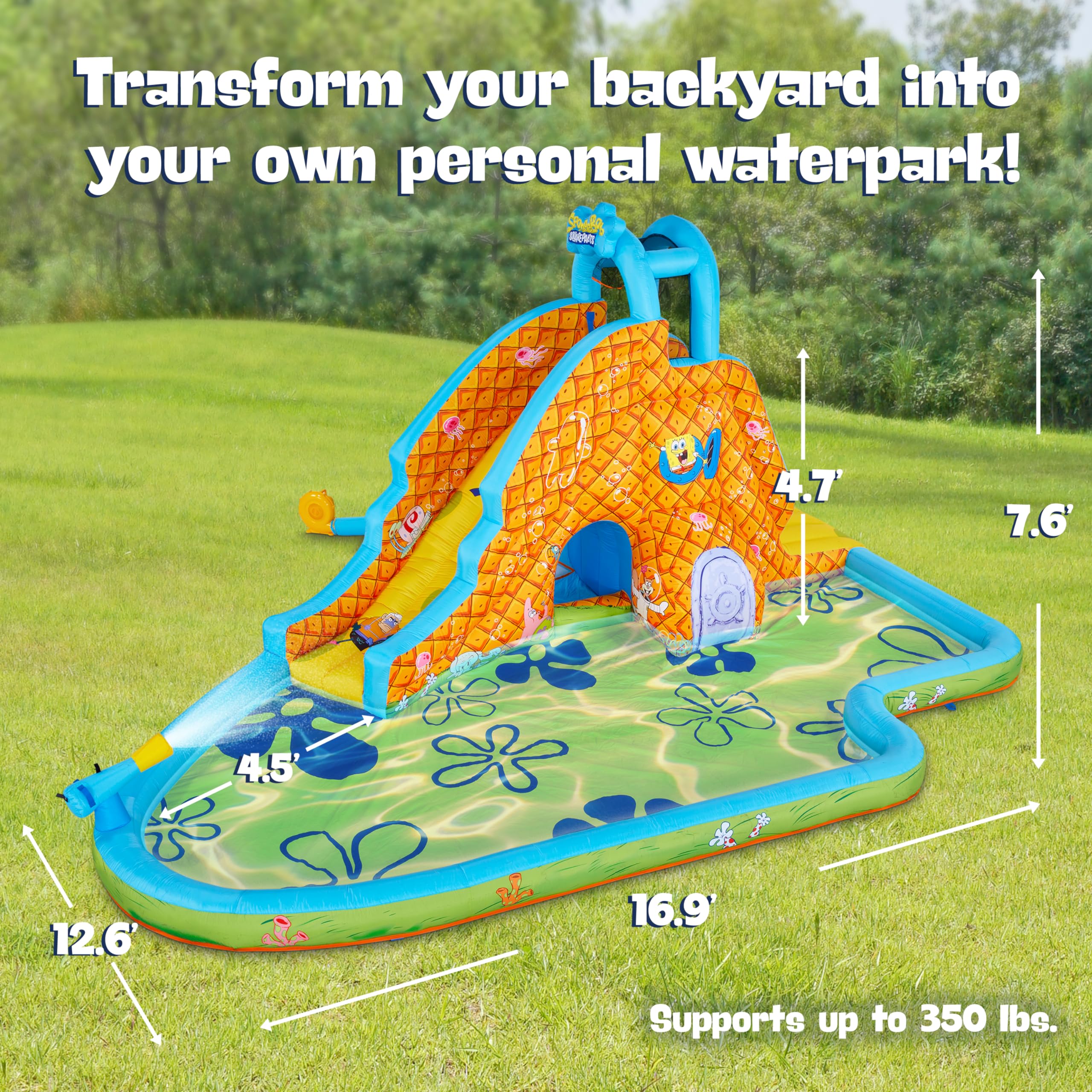 Foto 2 | Parque De Toboganes Acuáticos Inflables Sunny & Fun Spongebob - Venta Internacional.