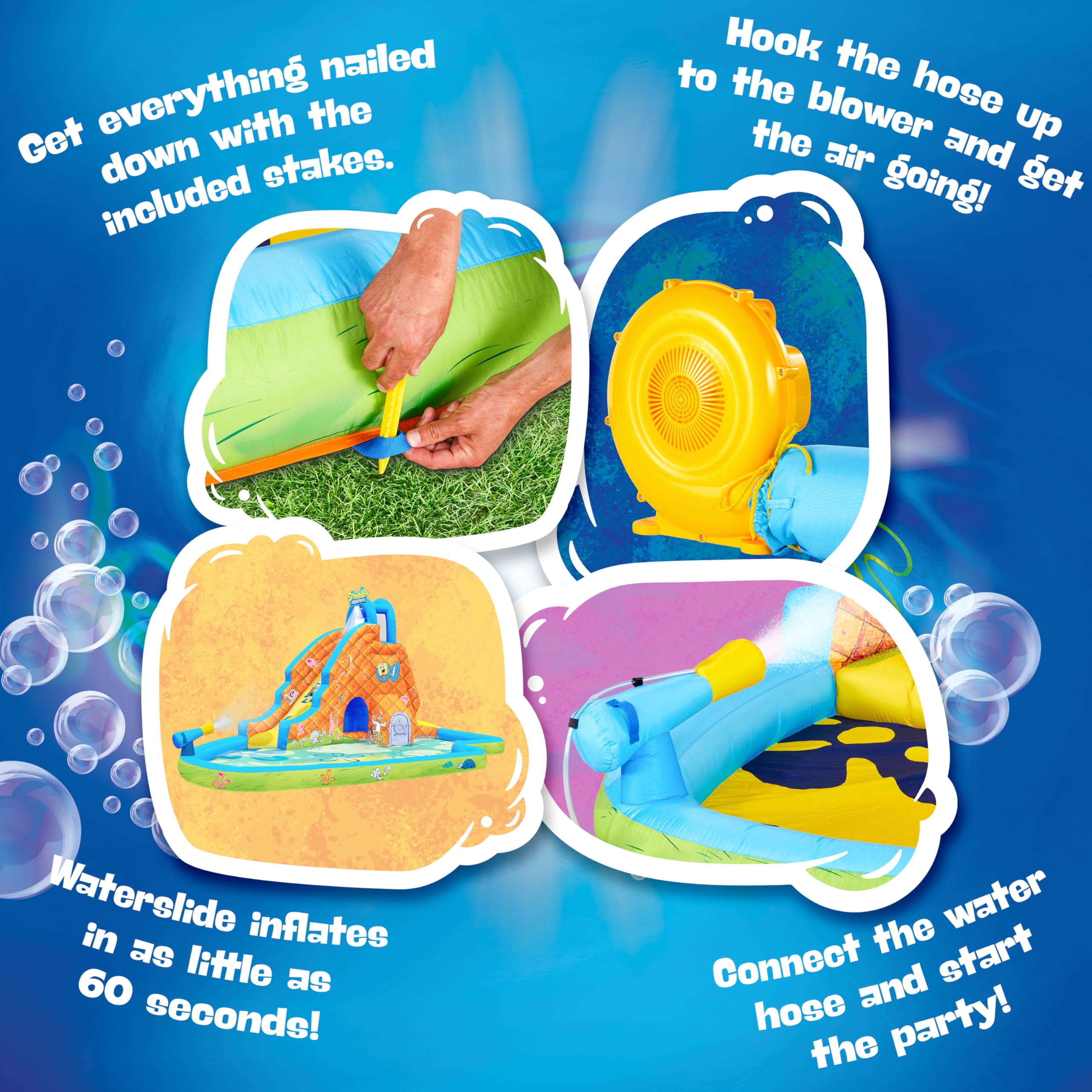 Foto 3 | Parque De Toboganes Acuáticos Inflables Sunny & Fun Spongebob - Venta Internacional.