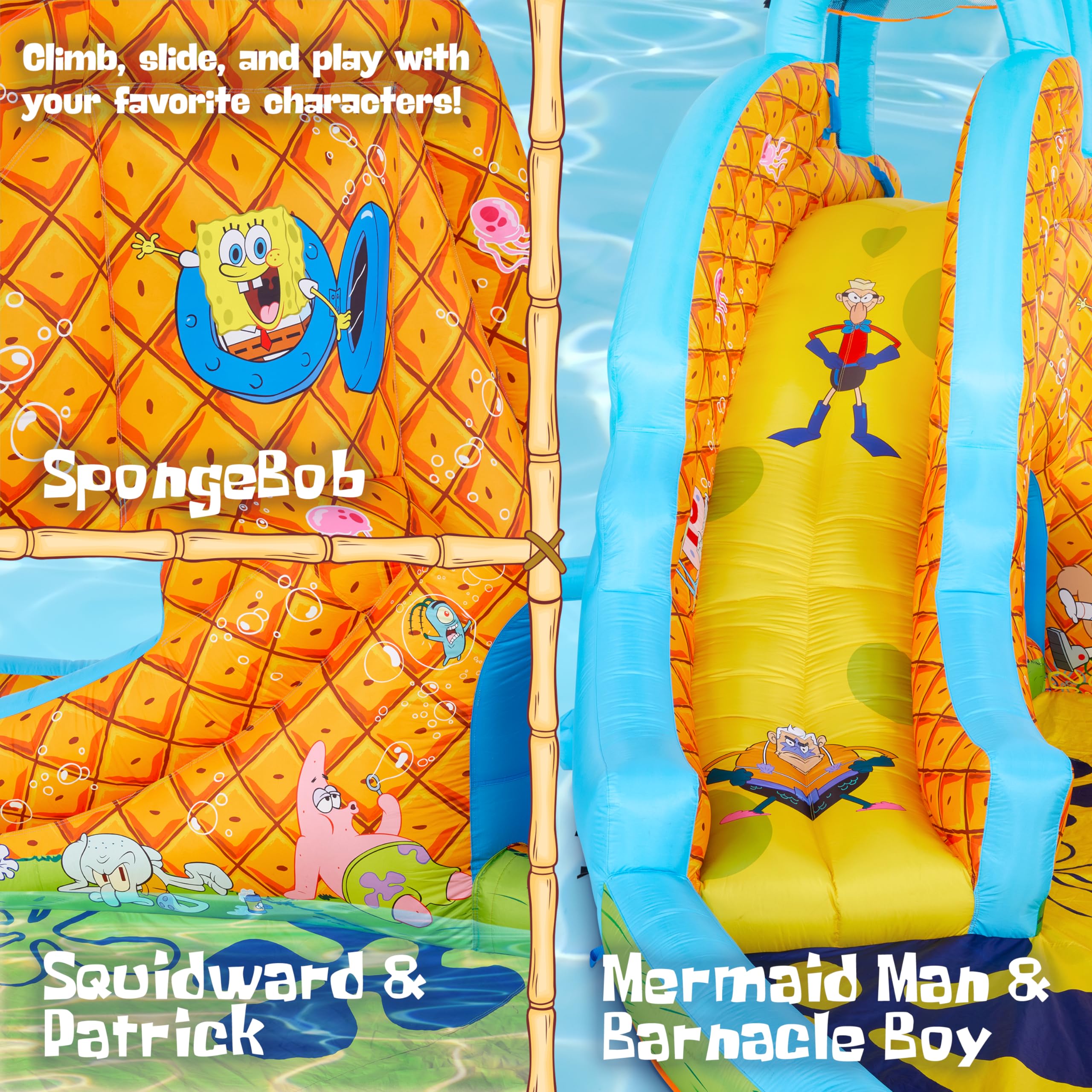 Foto 5 pulgar | Parque De Toboganes Acuáticos Inflables Sunny & Fun Spongebob - Venta Internacional.