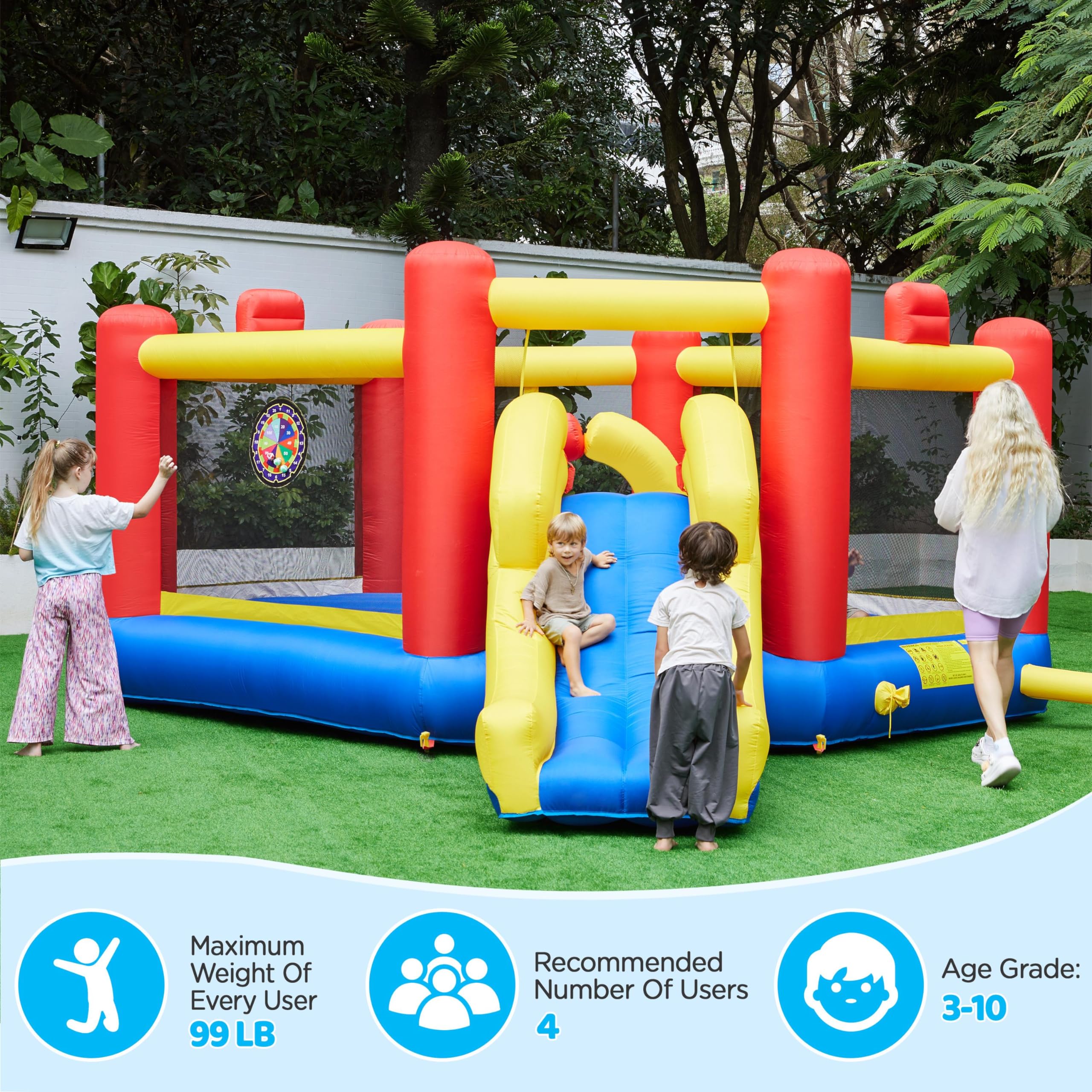Foto 2 | Casa Hinchable Yaheetech 7 En 1 Para Niños De 3 A 10 Años - Venta Internacional.