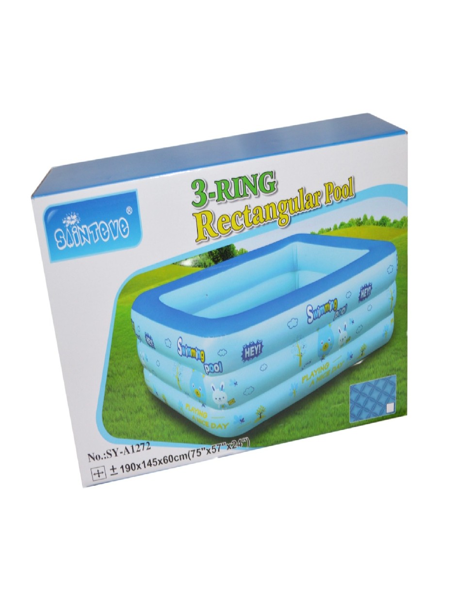Foto 3 pulgar | Alberca Inflable Rectangular Azul 190 Cm