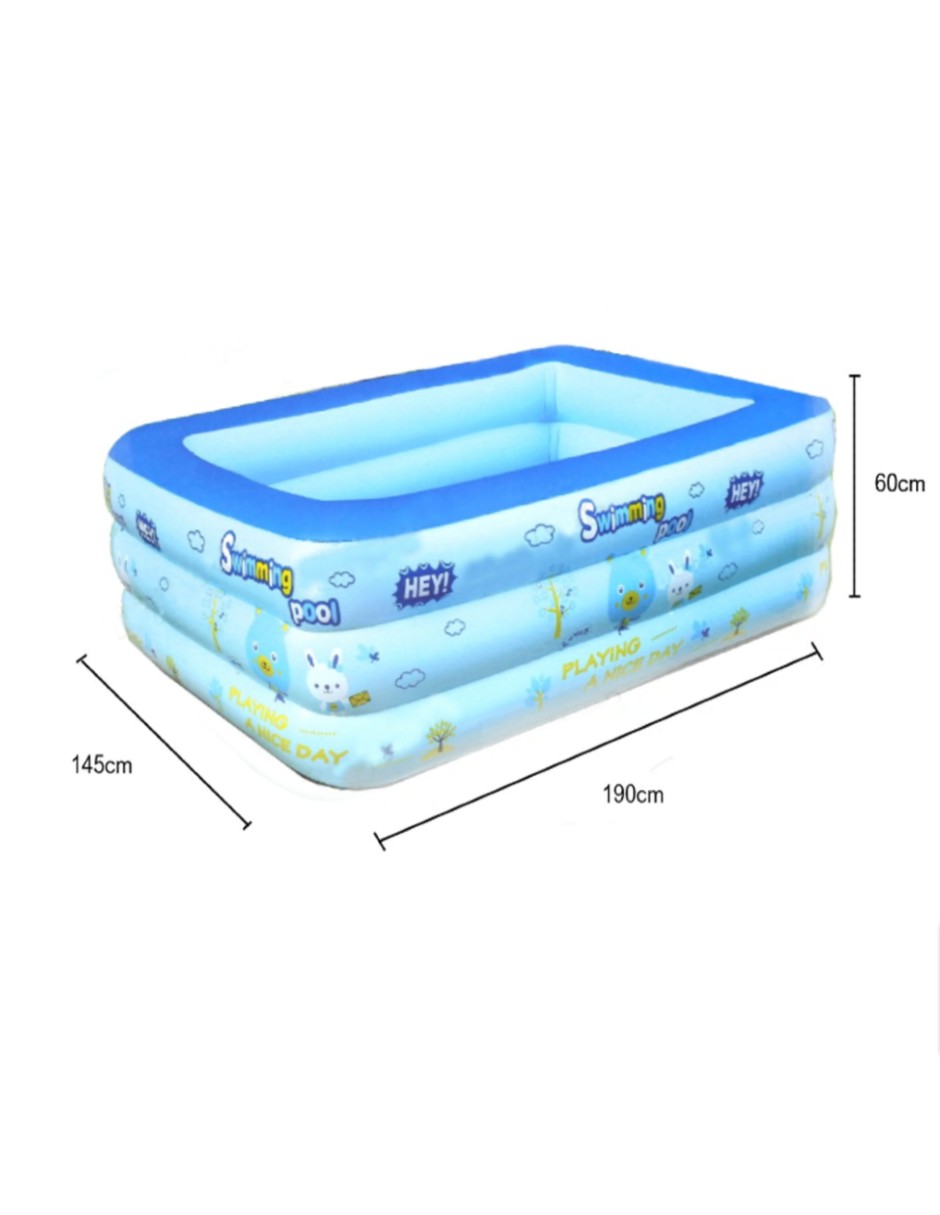 Foto 5 pulgar | Alberca Inflable Rectangular Azul 190 Cm