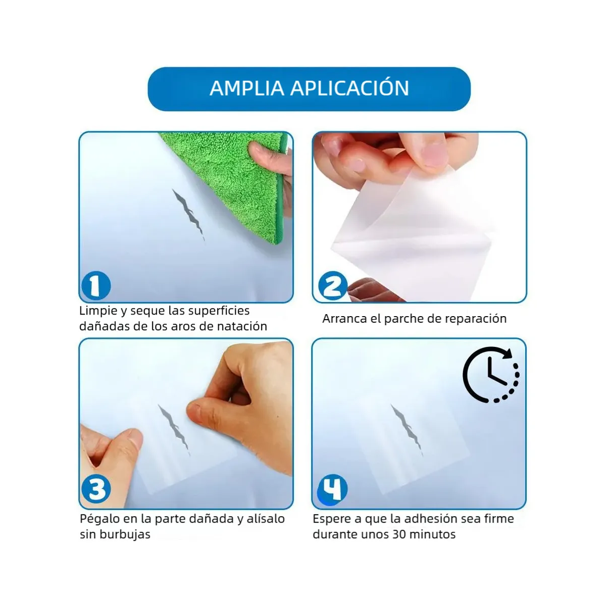 Foto 4 pulgar | Parches Para Piscinas Y Colchones Inflables 30pcs Eo Safe Imports Esi-19579 Transparente