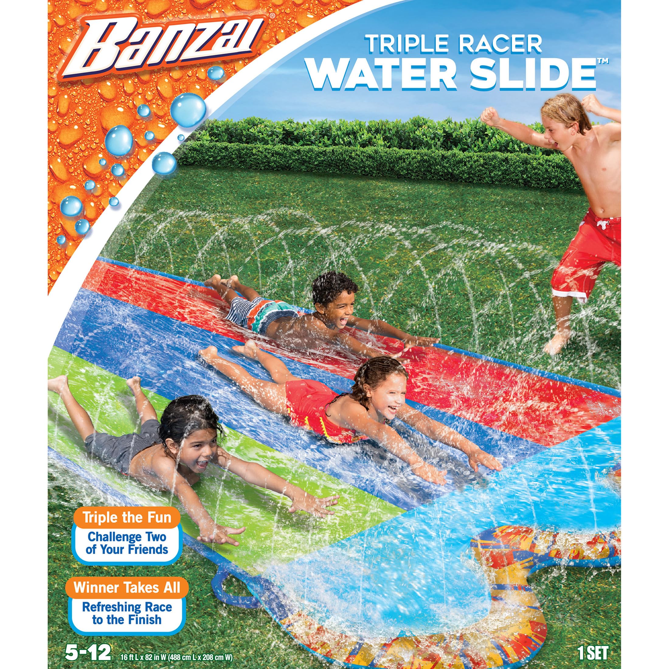 Foto 3 pulgar | Tobogán Acuático Banzai Triple Racer Inflable Para Patio Trasero Exterior - Venta Internacional.