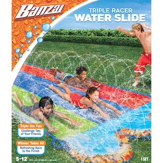 Foto 2 | Tobogán Acuático Banzai Triple Racer Inflable Para Patio Trasero Exterior - Venta Internacional.