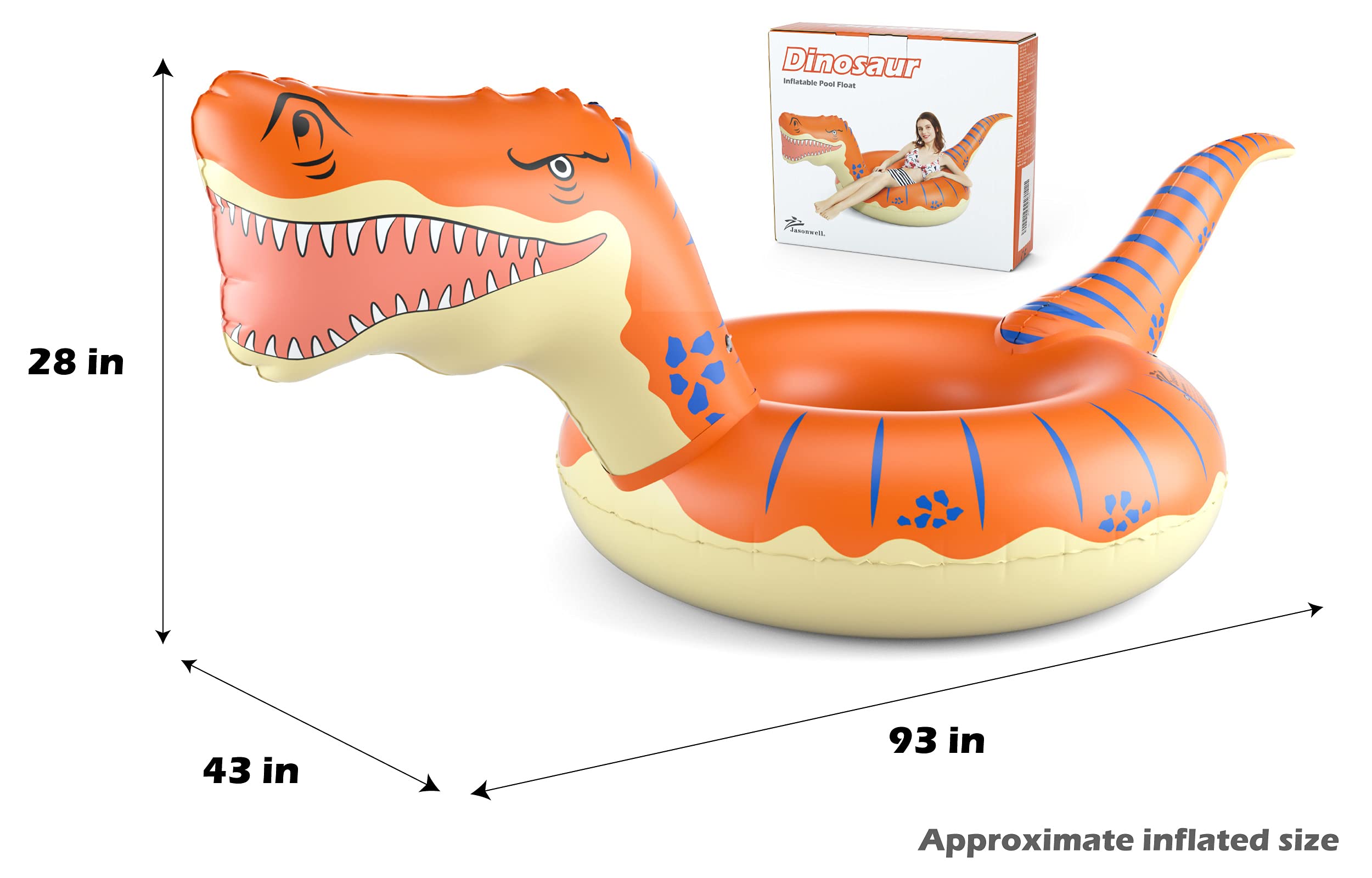 Foto 7 pulgar | Flotador Inflable Con Forma De Dinosaurio Jasonwell T-rex De 2,36 M Para Niños - Venta Internacional.