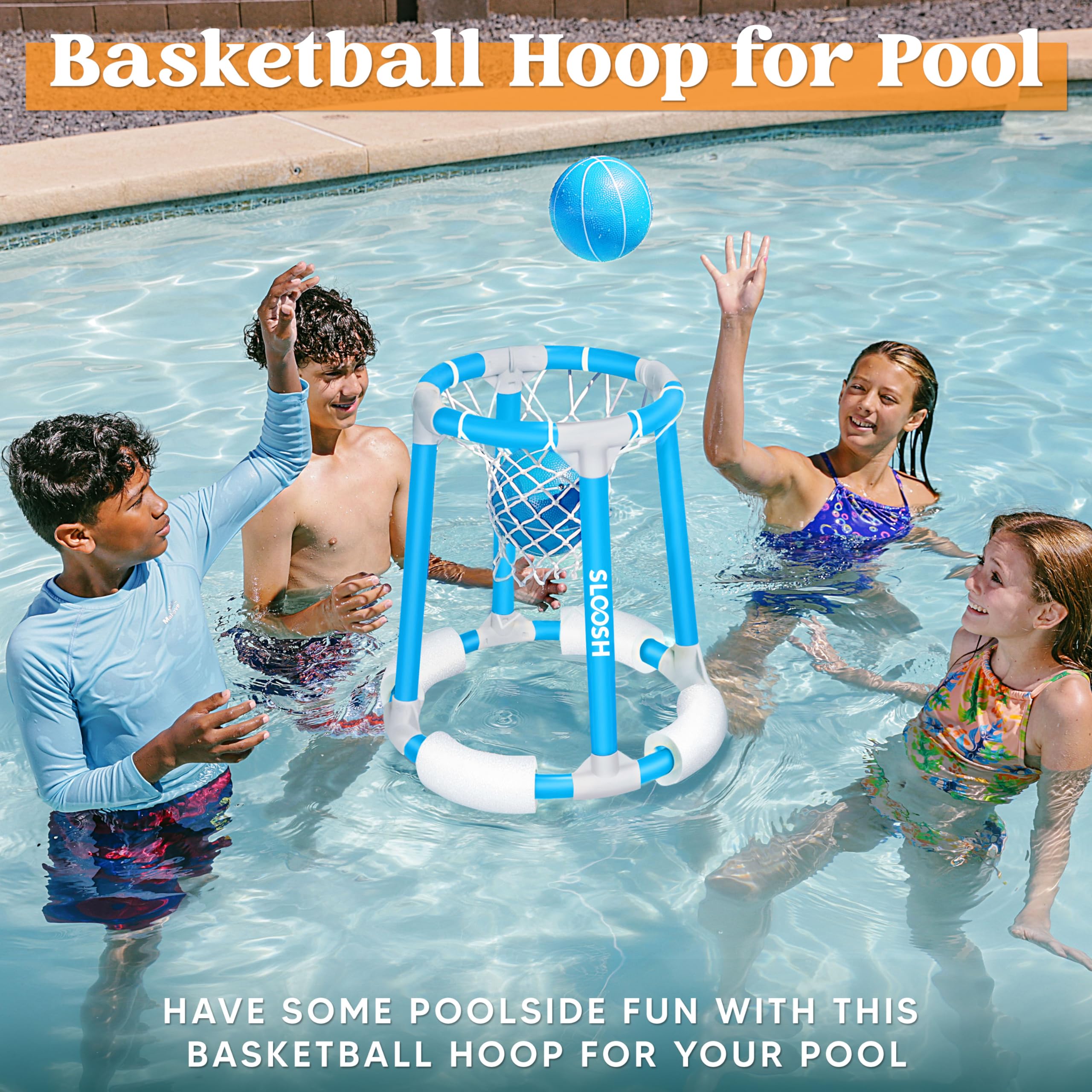 Foto 3 pulgar | Canasta De Baloncesto Para Piscina Sloosh Con 2 Pelotas De Baloncesto Y 1 Bomba - Venta Internacional.