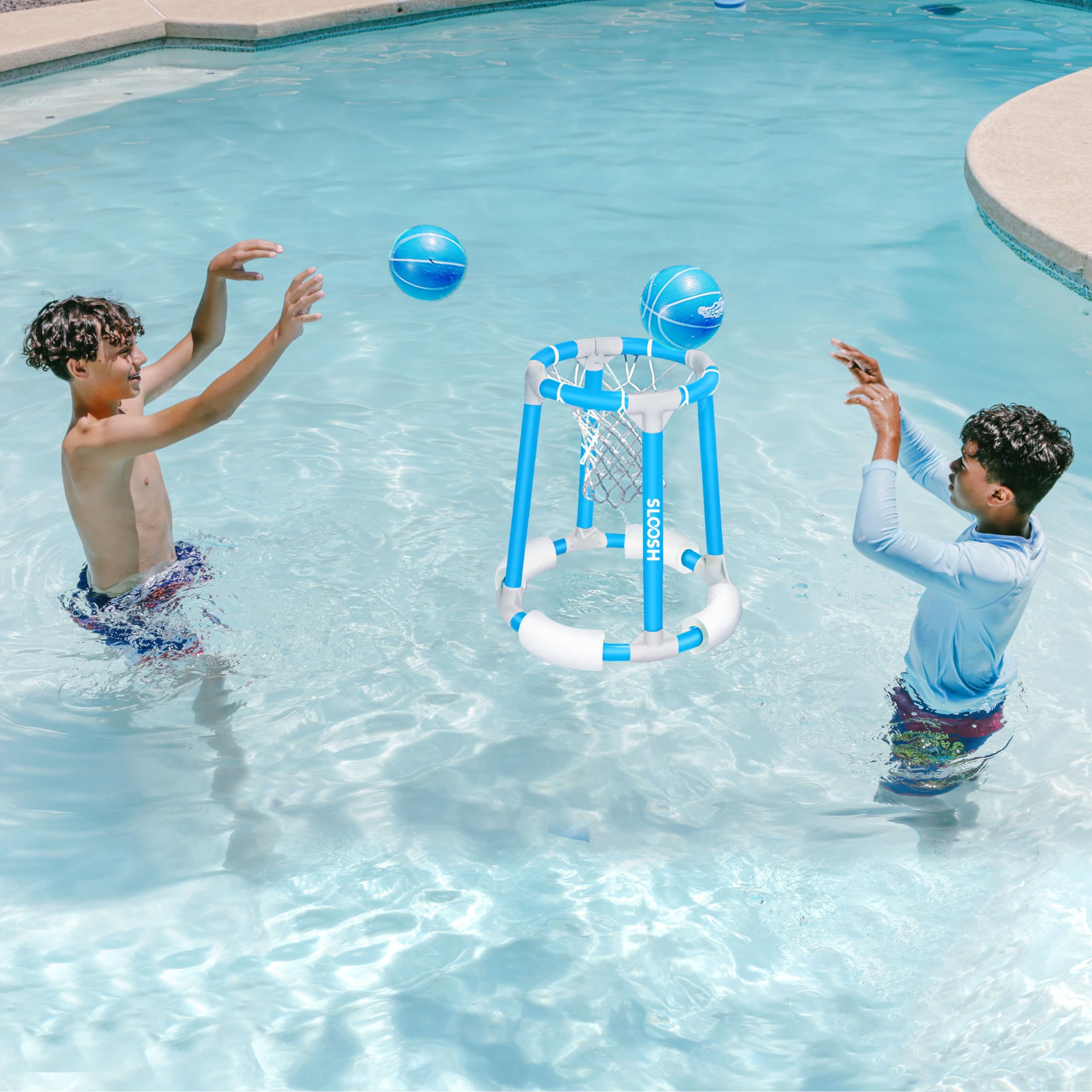 Foto 6 pulgar | Canasta De Baloncesto Para Piscina Sloosh Con 2 Pelotas De Baloncesto Y 1 Bomba - Venta Internacional.