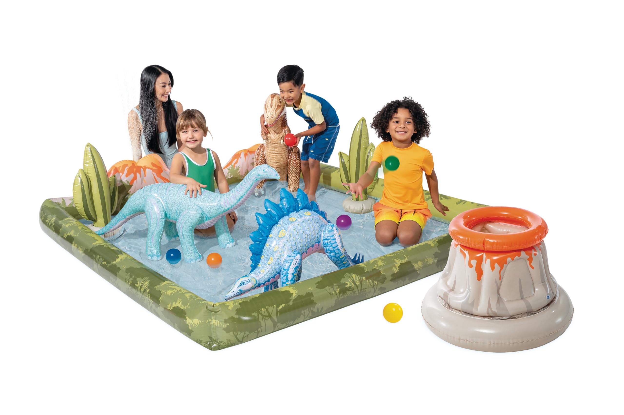 Foto 4 | Piscina Inflable Para Niños Intex Jurassic Adventure Con Tobogán - Venta Internacional.