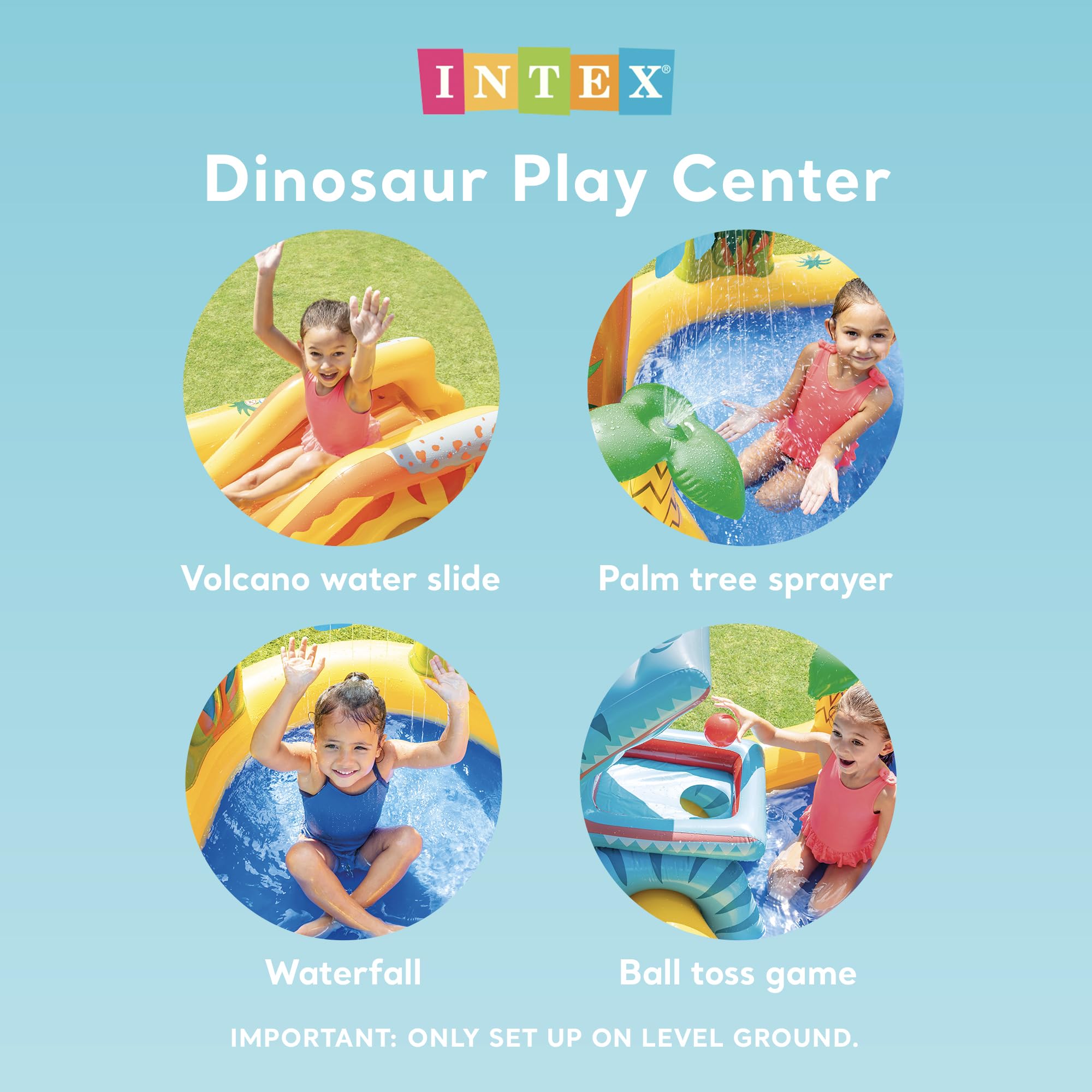 Foto 4 pulgar | Centro De Juegos Inflable Con Dinosaurios Intex Outdoor Con Tobogán - Venta Internacional.