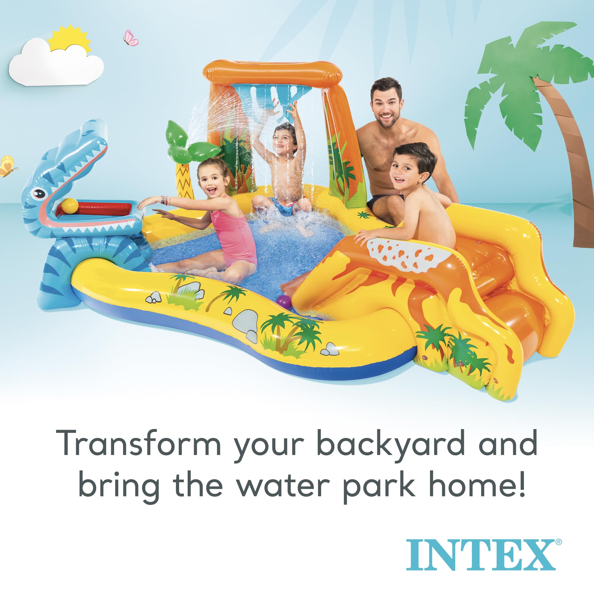 Foto 4 | Centro De Juegos Inflable Con Dinosaurios Intex Outdoor Con Tobogán - Venta Internacional.