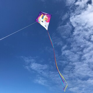 Foto 2 | Unicornio En Forma De Diamante Kite In The Breeze De 76 Cm Con Colas De 3,6 M - Venta Internacional.