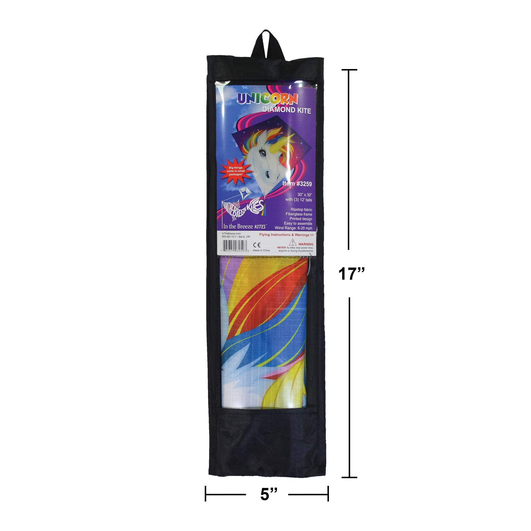Foto 3 | Unicornio En Forma De Diamante Kite In The Breeze De 76 Cm Con Colas De 3,6 M - Venta Internacional.