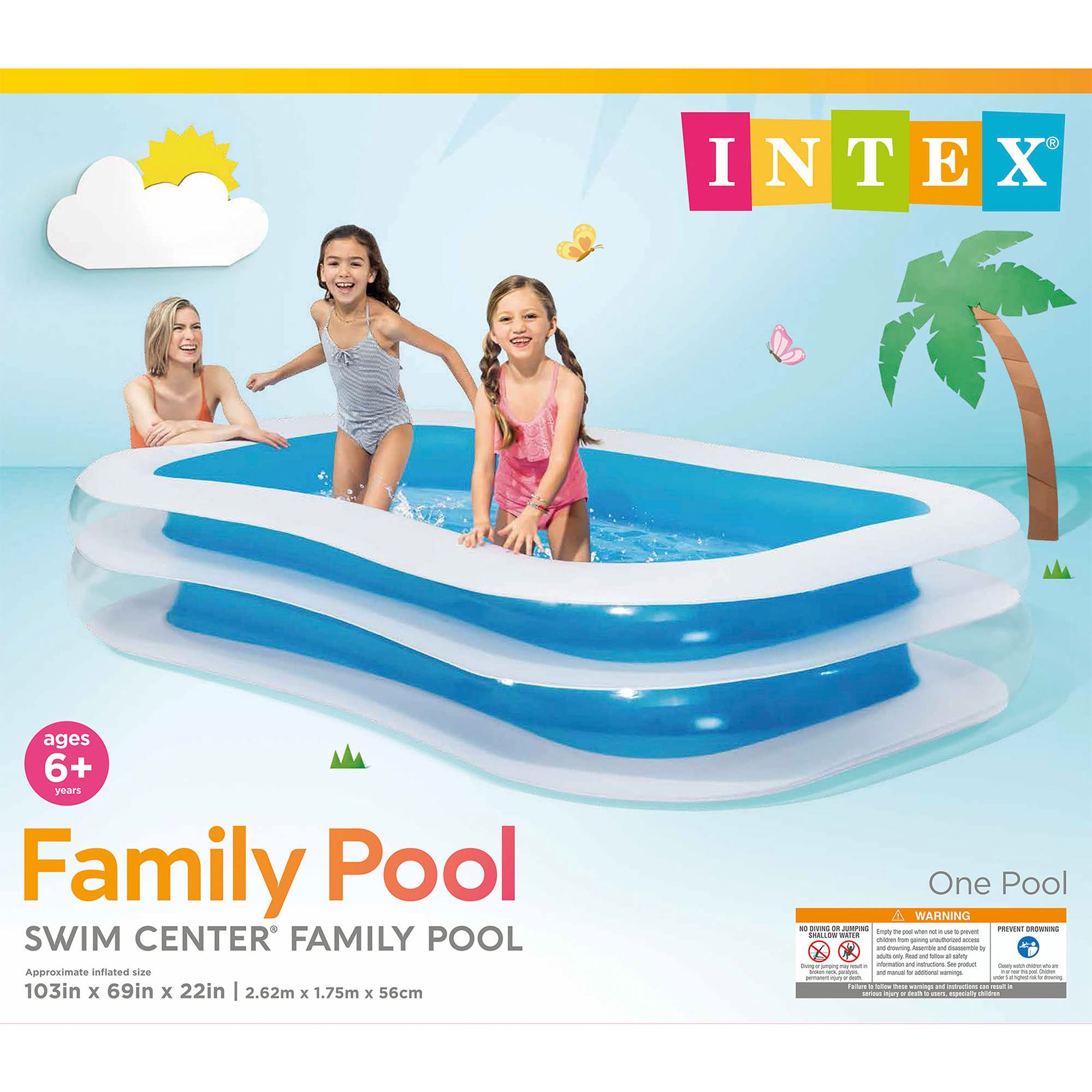 Foto 6 pulgar | Centro De Natación Inflable, Piscina Familiar Intex 56483ep, 750 L, Azul - Venta Internacional.