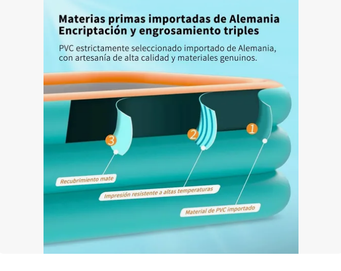 Foto 4 | Alberca Inflable Grandes Piscina Inflable Rectangular 2.6 M