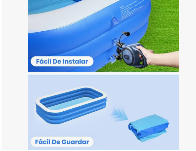 Foto 4 pulgar | Alberca  Inflable  Grandes Piscinas Rectangulares  300 Cm