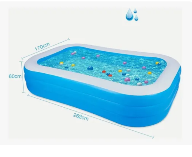 Foto 3 pulgar | Alberca Inflable Grandes Piscinas Rectangular 262x170x60 Cm