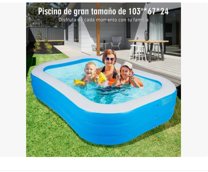 Foto 4 pulgar | Alberca Inflable Grandes Piscinas Rectangular 262x170x60 Cm